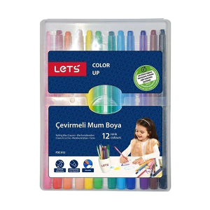 Lets Çevirmeli Mum Boya 12 Renk