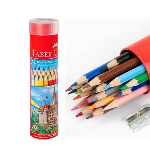Faber-Castell 24 Renk Metal Tüp Kuru Boya Kalemi