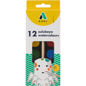 Adel Suluboya 12 Renk 24mm + Fırça