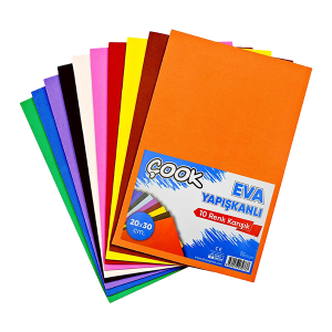 Çook Yapışkanlı Eva10 Renk Karışık 20x30cm Boy A4