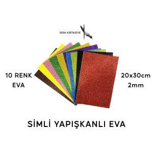Eva Simli Yapışkanlı Eva Renkli 10 Renk 20x30 Cm 2mm A4 Boy El Sanatları Yapışkanları