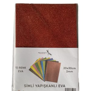 Eva Simli Yapışkanlı Eva Renkli 10 Renk 20x30 Cm 2mm A4 Boy El Sanatları Yapışkanları