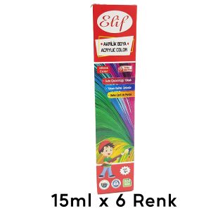 Elif İş Eğitimi Akrilik Boya Seti - 15 ml x 6 Renk
