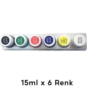 Elif İş Eğitimi Akrilik Boya Seti - 15 ml x 6 Renk