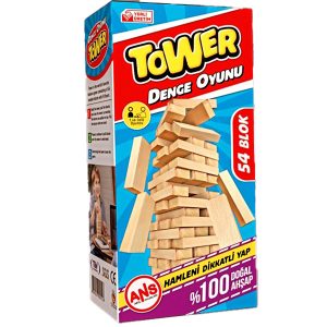 ANSTOYS 54 Parça Ahşap Blok Denge Oyunu