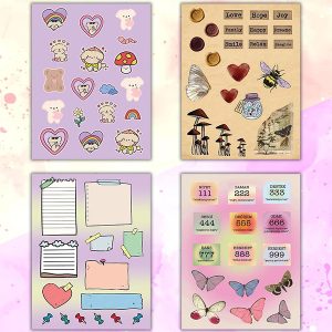 Vintage My DIY Sticker Book - 24x17 cm 16 Sayfa Özel Tasarım Sticker Defteri (Bam-1212)