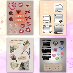 Vintage My DIY Sticker Book - 24x17 cm 16 Sayfa Özel Tasarım Sticker Defteri (Bam-1212)