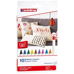 Edding E-4600 Kumaş Kalemi Seti 10’lu  – Yıkanabilir ve Kalıcı