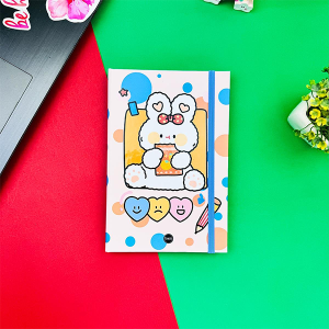 Pen Rabbit Tasarımlı Lastikli Defter - Çizgisiz, Sevimli Kapaklı