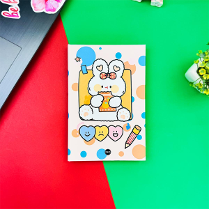Pen Rabbit Tasarımlı Lastikli Defter - Çizgisiz, Sevimli Kapaklı