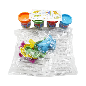Faber-Castell Dino Oyun Hamuru Seti – 4x56 gr 3D Kalıplı ve Stickerlı