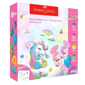 Faber-Castell Unicorn 3D Kalıp Oyun Hamuru Seti – 4x56 gr
