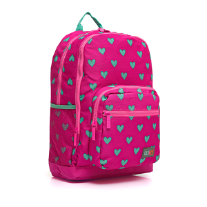 Wia Kids Kalp Desenli Okul Çantası 4 Bölmeli Pembe