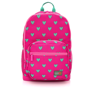 Wia Kids Kalp Desenli Okul Çantası 4 Bölmeli Pembe