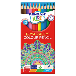 Pensan Kidz Kuru Boya Kalemi 12 Renk – Tam Boy