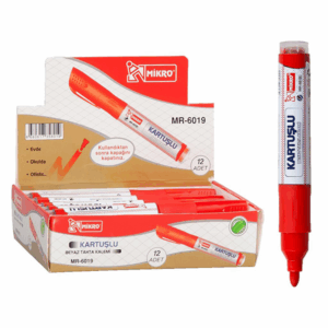 MİKRO Beyaz Tahta Kalemi Kırmızı MR-6019 Kartuşlu