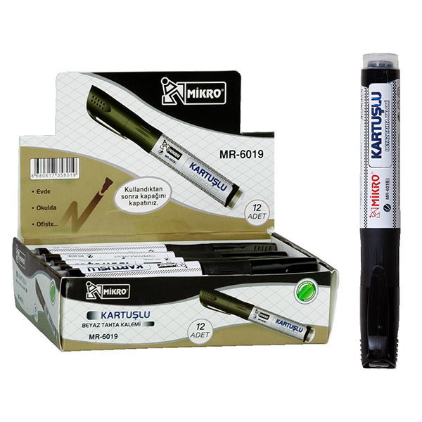 MİKRO Kartuşlu Beyaz Tahta Kalemi Siyah ST. MR-6019 MİKRO Kartuşlu Beyaz Tahta Kalemi Siyah ST. MR-6019 - Görsel 2