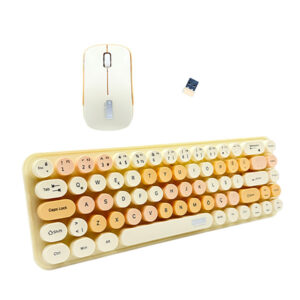 Muggle Mu-1763S Sarı Kablosuz Klavye Mouse Set