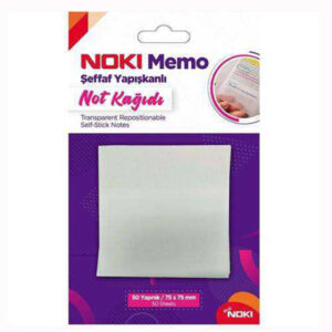 Noki Memo Şeffaf Yapışkanlı Not Kağıdı 75x75 mm 50 Yaprak