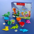 Faber-Castell Dino Oyun Hamuru Seti – 4×56 gr 3D Kalıplı ve Stickerlı